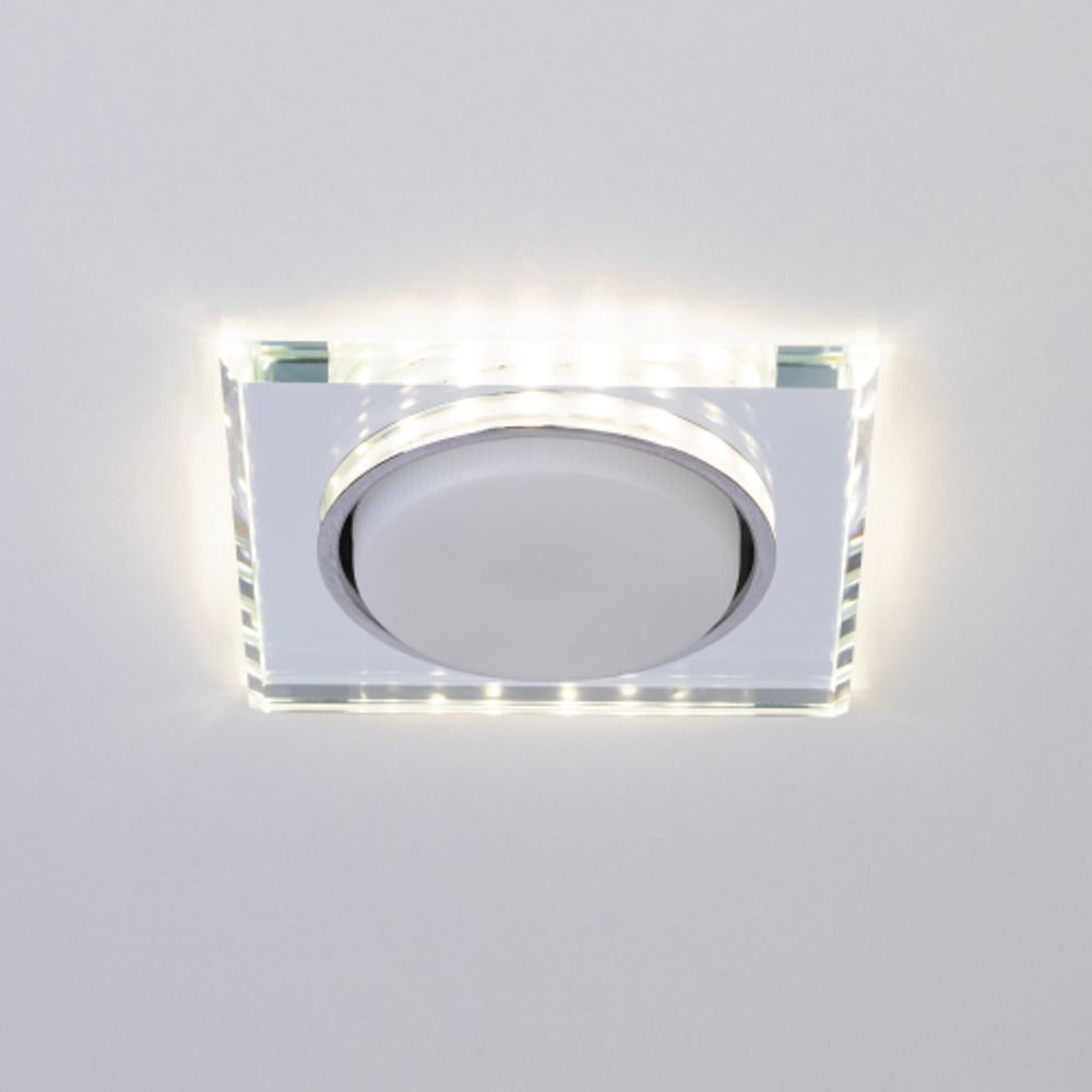 Встраиваемый светильник со светодиодной подсветкой ЭРА DK LD50 MR GX53 зеркальный