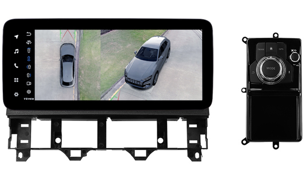 Магнитола для Mazda 6 2002-2007, Atenza GG - Teyes LUX ONE 360 монитор 12.3", Android 10, ТОП процессор, CarPlay, 4G SIM-слот, джойстик и 4 камеры в комплекте, 6/128 ГБ