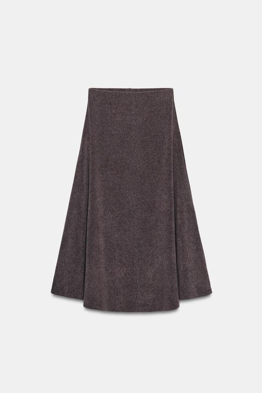 ZARA ЮБКА ИЗ МЯГКОЙ ТКАНИ, КОРИЧНЕВЫЙ МЕЛАНЖ