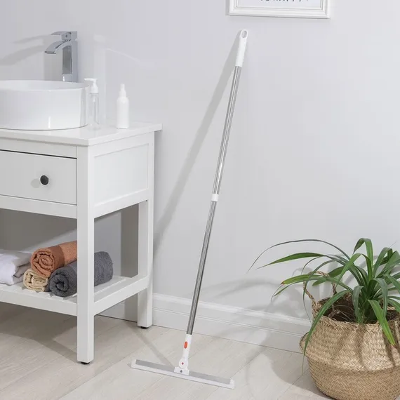 Водосгон для пола Доляна, силиконовый поворотный сгон 37 см, черенок из нержавеющей стали 74-124 см