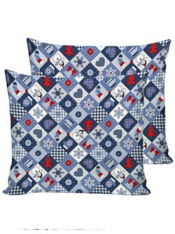 Наволочка комплект 2шт Сказка "Новогодний пэчворк" 70х70 см, перкаль