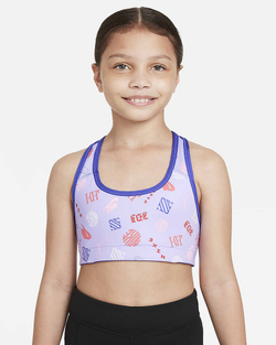 Топ для девочки теннисный Nike Dri-Fit Swoosh Rev Bra G - небесный