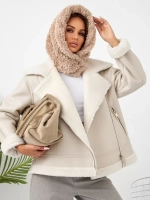 Капор зимний вязаный капюшон на флисе