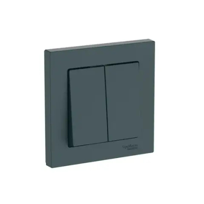 ATLASDESIGN 2-клавишный ВЫКЛЮЧАТЕЛЬ, сх.5, 10АХ, в сборе, быстрозажим. клем., ИЗУМРУД