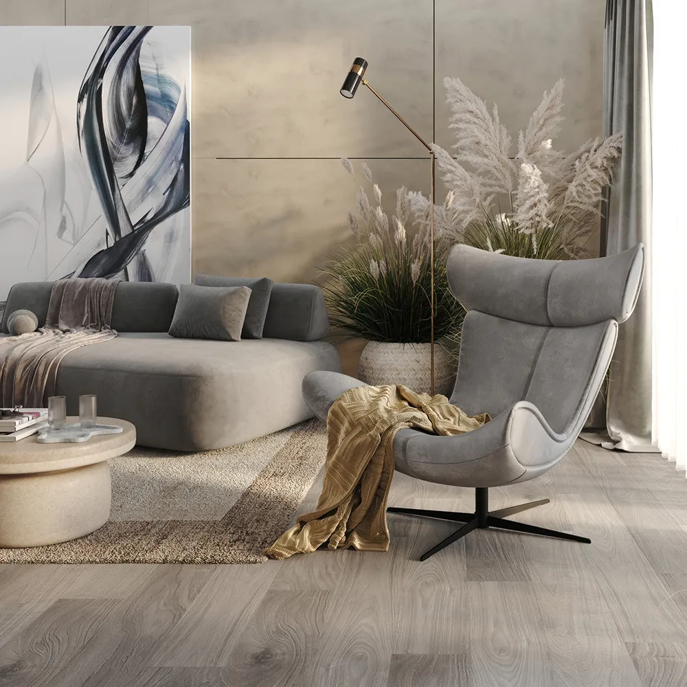 Кресло Bradex Home TORO серый, искусственная замша