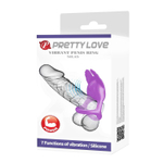 Фиолетовое перезаряжаемое виброкольцо на пенис Silas