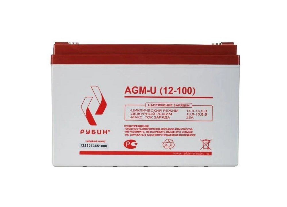 Аккумуляторная батарея Рубин 12V 100Ah AGM
