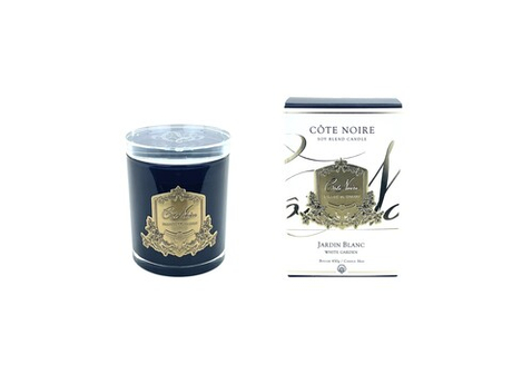 Свеча 450г Cote Noire Jardin Blanc в черном стаканчике