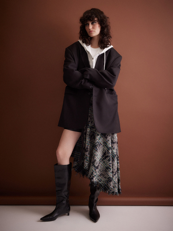 Юбка-килт Grunge, черно-зеленая