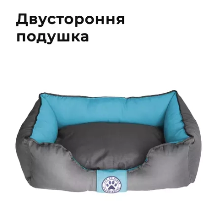 Лежанка для собак размер M двухсторонняя бирюзовая Царь-лежанка Lapalandia