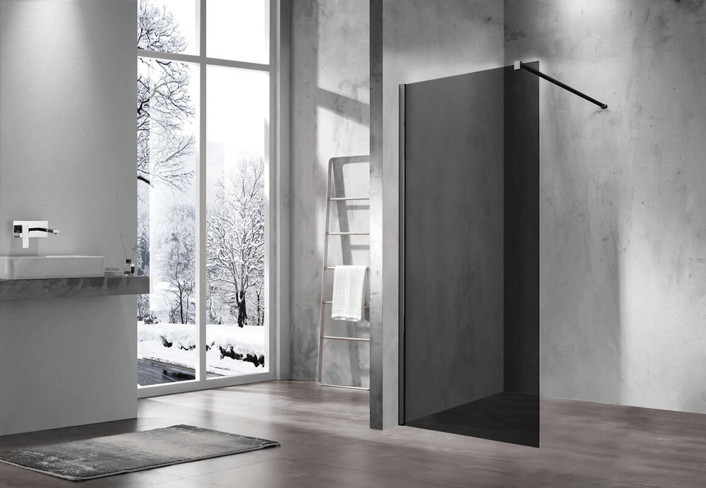 Душевая перегородка Walk-In VSW-1H120CGB,1200*2000, черный матовый, стекло тонированное