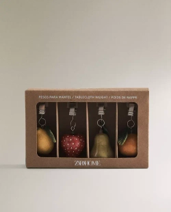 ZARA HOME ПРИЩЕПКИ ДЛЯ СКАТЕРТИ (НАБОР ИЗ 4 ШТ.), ЖЕЛТЫЙ