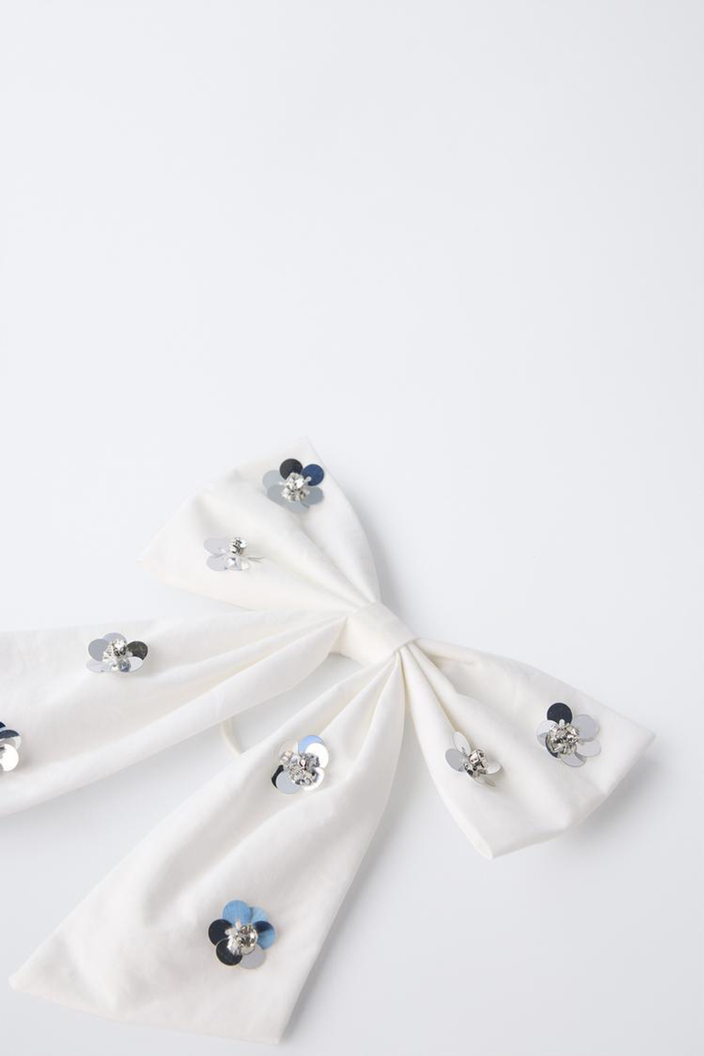 ZARA РЕЗИНКА ДЛЯ ВОЛОС С БАНТОМ, БЕЛЫЙ