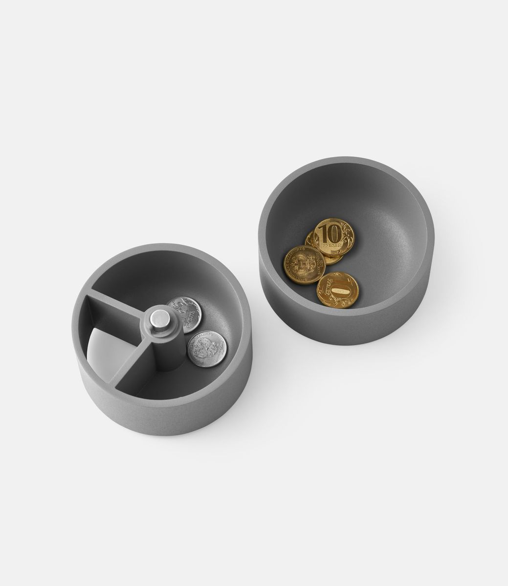 Zenlet CoinDrift Solid Grey — копилка из алюминия