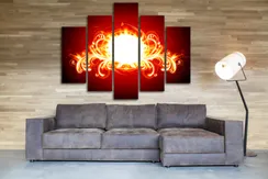 Модульная картина "Огненный узор"