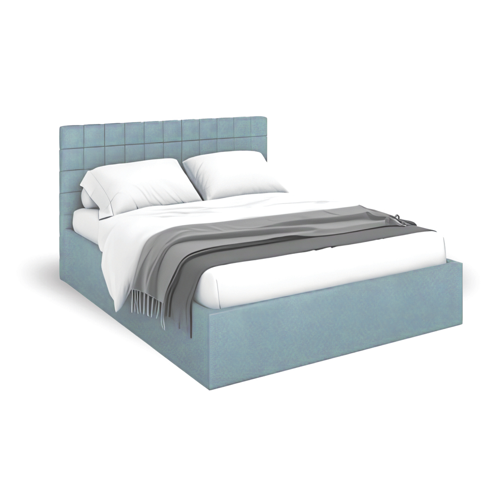 Кровать Лурдес (с.м.160*200) Newtone aqua blue, ВариантКроя1