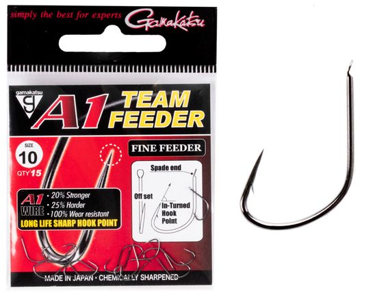 Крючки Gamakatsu A1 TEAM FEEDER HOOKS FINE FEEDER разм. 10 15шт.