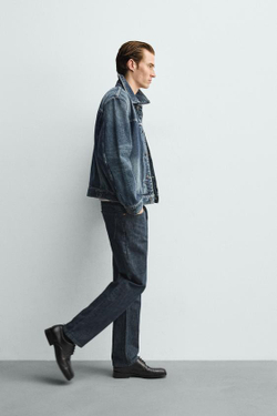 ZARA ДЖИНСЫ КЛАССИЧЕСКОГО КРОЯ, СИНИЙ