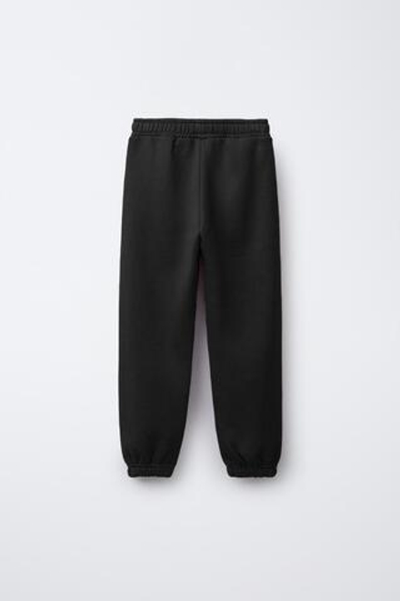 ZARA БАЗОВЫЕ БРЮКИ-ДЖОГГЕРЫ ИЗ МЯГКОЙ ТКАНИ, ЧЕРНЫЙ
