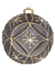 Винтажный стеклянный шар Лабиринты Лувра 10 см., 1 шт., Karlsbach (07107)