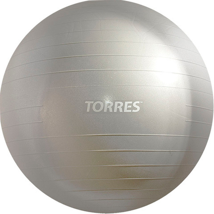 Мяч гимн. TORRES, AL121155SL,диам. 55 см, эласт. ПВХ, с защ. от взрыва, с насосом, серый