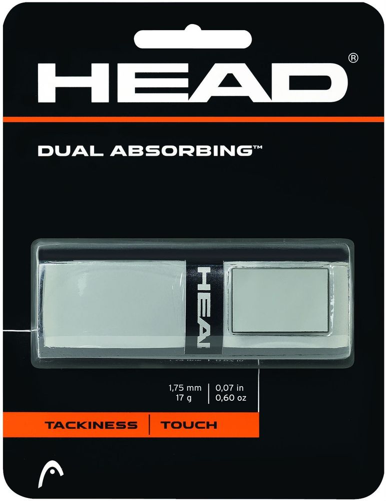 Теннисные намотки базовые Head Dual Absorbing 1P - серый