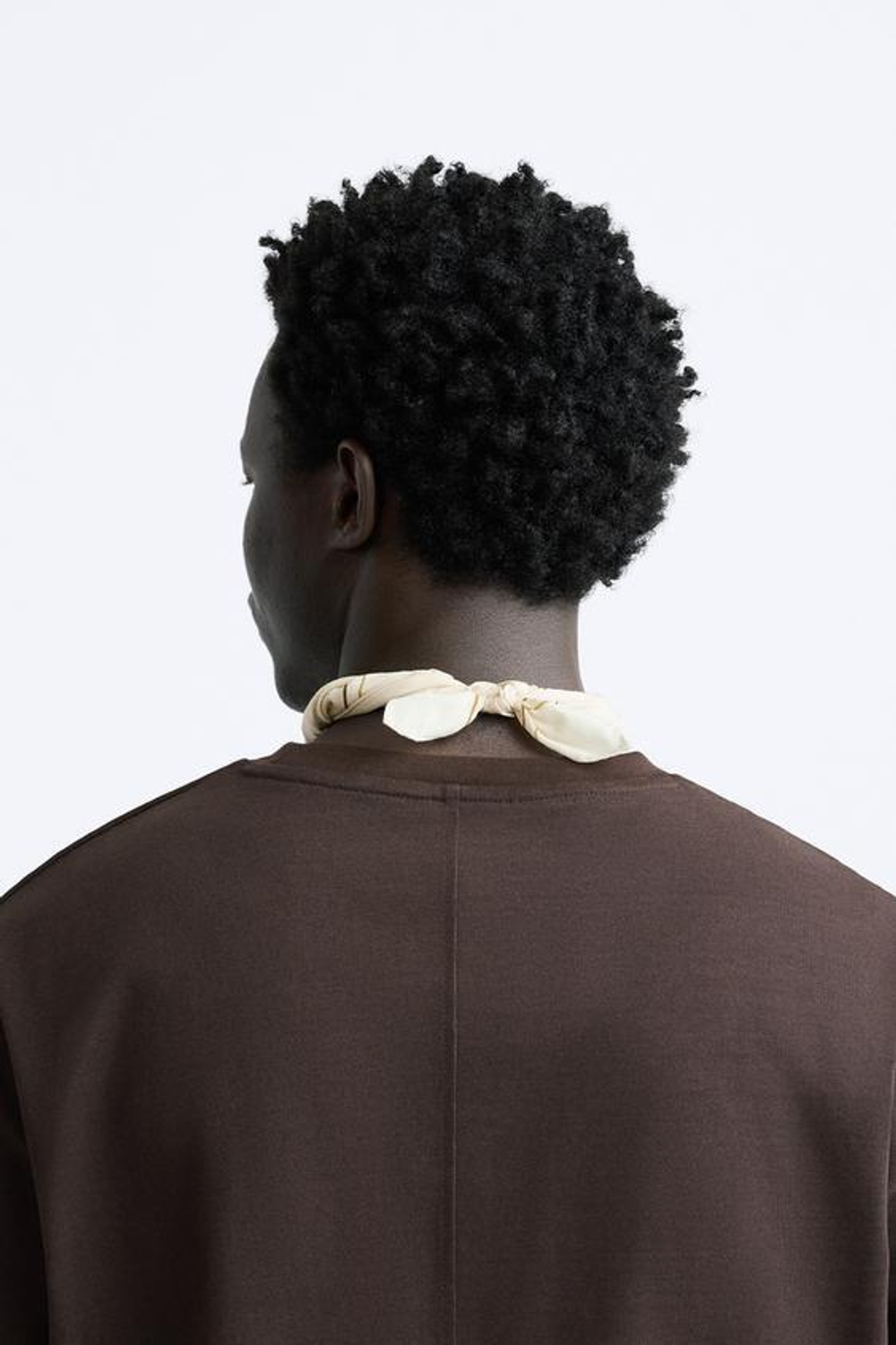 ZARA ХЛОПКОВЫЙ ТРИКОТАЖНЫЙ ШАРФ, ЭКРЮ