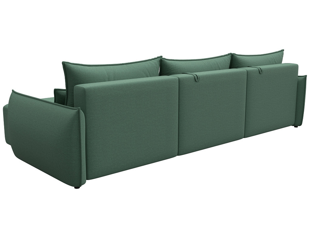 Диван угловой Лига-051 НПБ Лонг угол универсальный РОГОЖКА Амур 11 зеленый