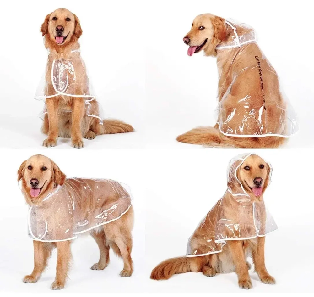 Дождевик для крупных пород собак «KOMFORT», прозрачный, р 3XL