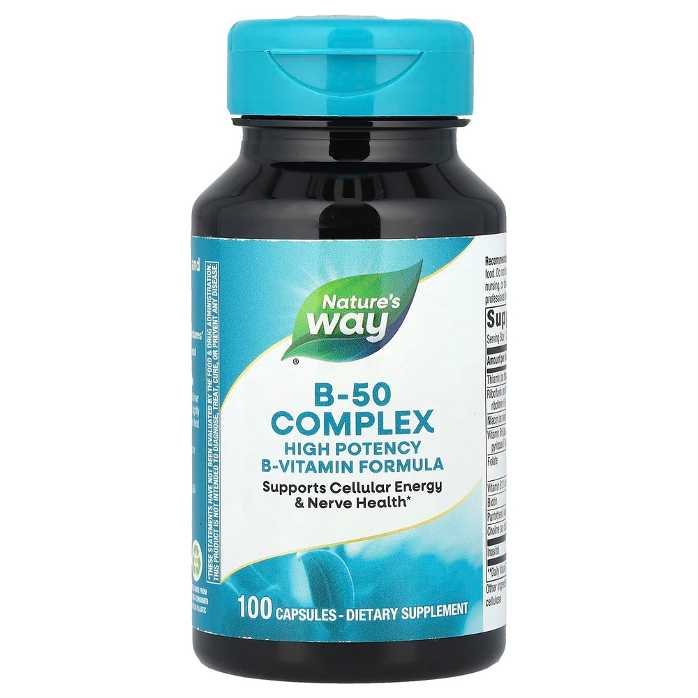 Nature's Way, комплекс витаминов B-50, 100 капсул