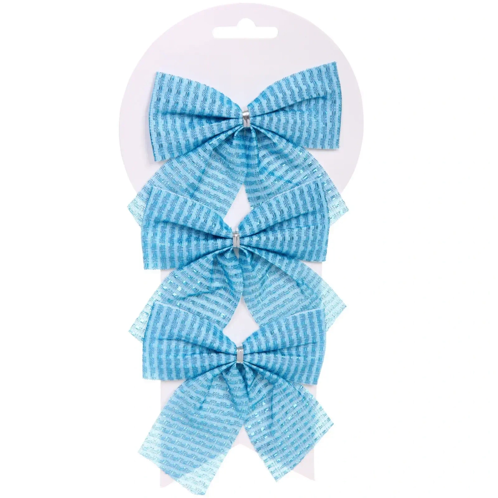 Бант на ёлку «Волшебство» 11*12 см (набор 3 шт), Голубой