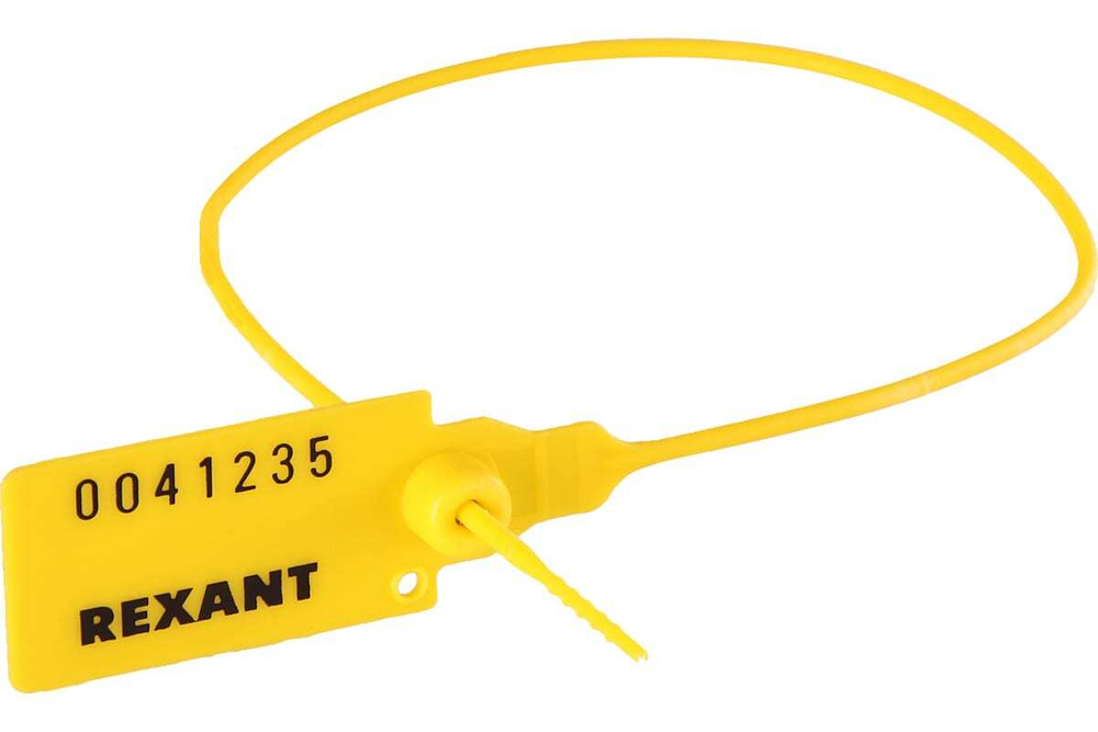 Номерная пломба для опечатывания REXANT пластиковая 320 мм желтая 50 шт 07-6132