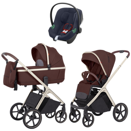 Коляска Carrello Vector CRL-6550 и автокресло Cybex Aton B2 Bay Blue 3 в 1 Sienna Beige