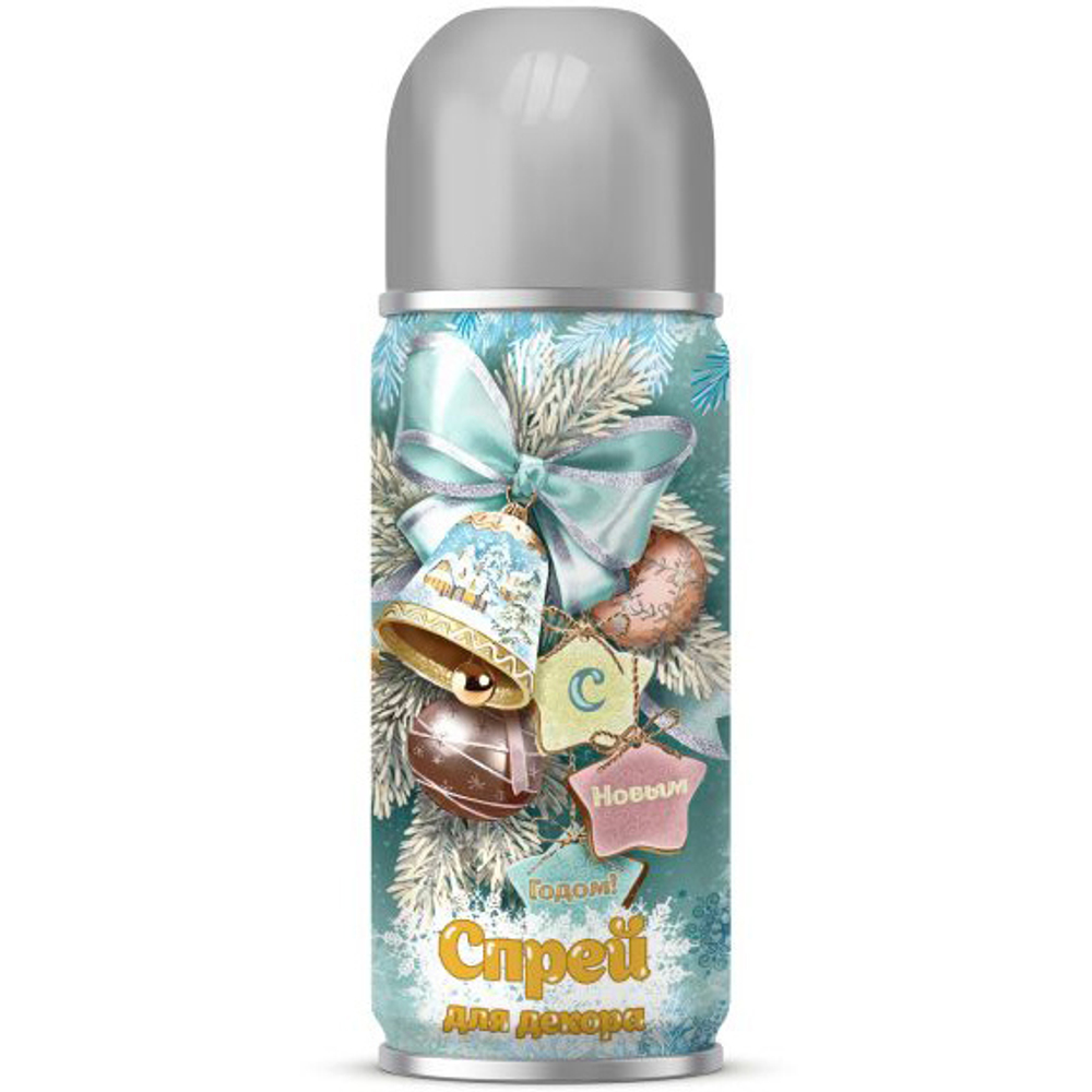 Синтетический спрей СЕРЕБРО для новогоднего декорирования