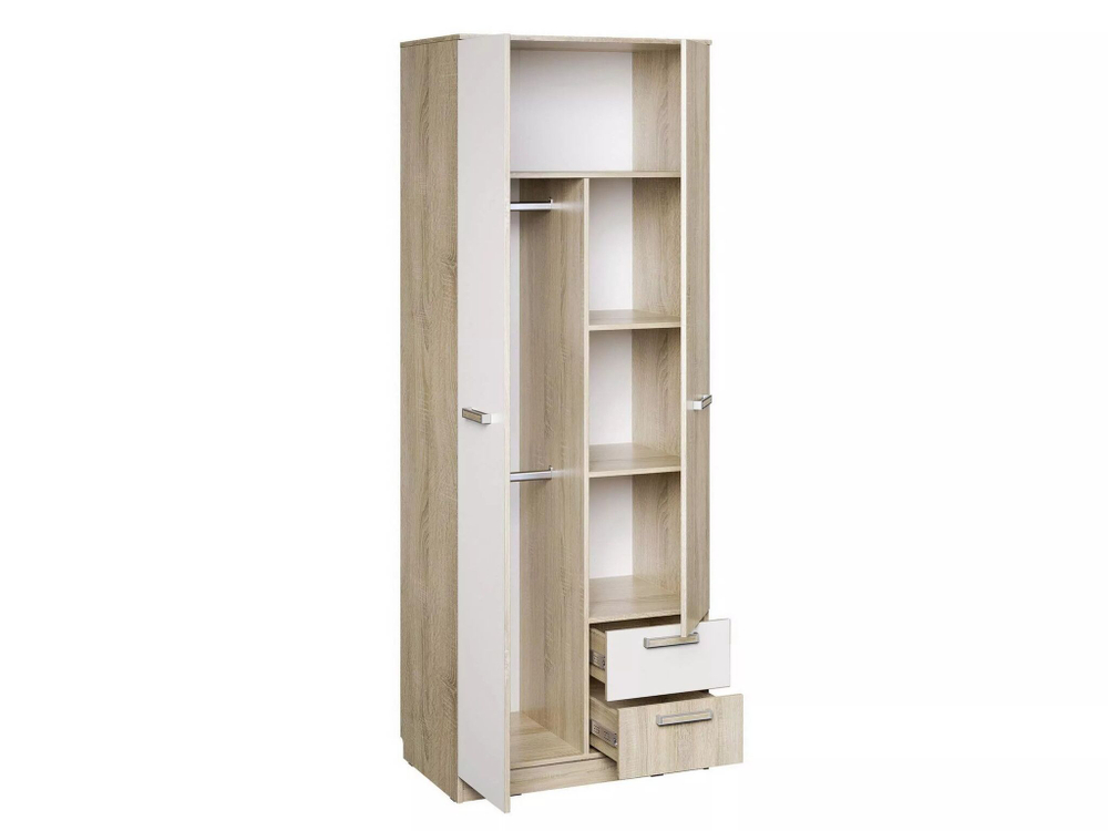 Шкаф для одежды НМ 014.07 с ящиками «Фанк» Дуб сонома/белый скандинавский