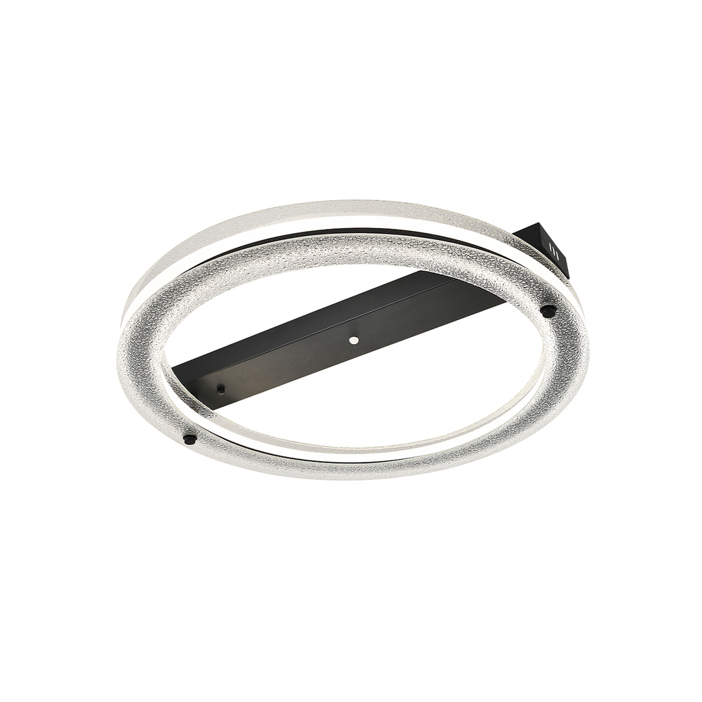 Потолочный светодиодный светильник 95Вт, 7200лм, 3000-6000K, Ra>80, плавная регулировка мощности, изменение цветовой температуры, пульт, металл/акрил, черный/прозрачный