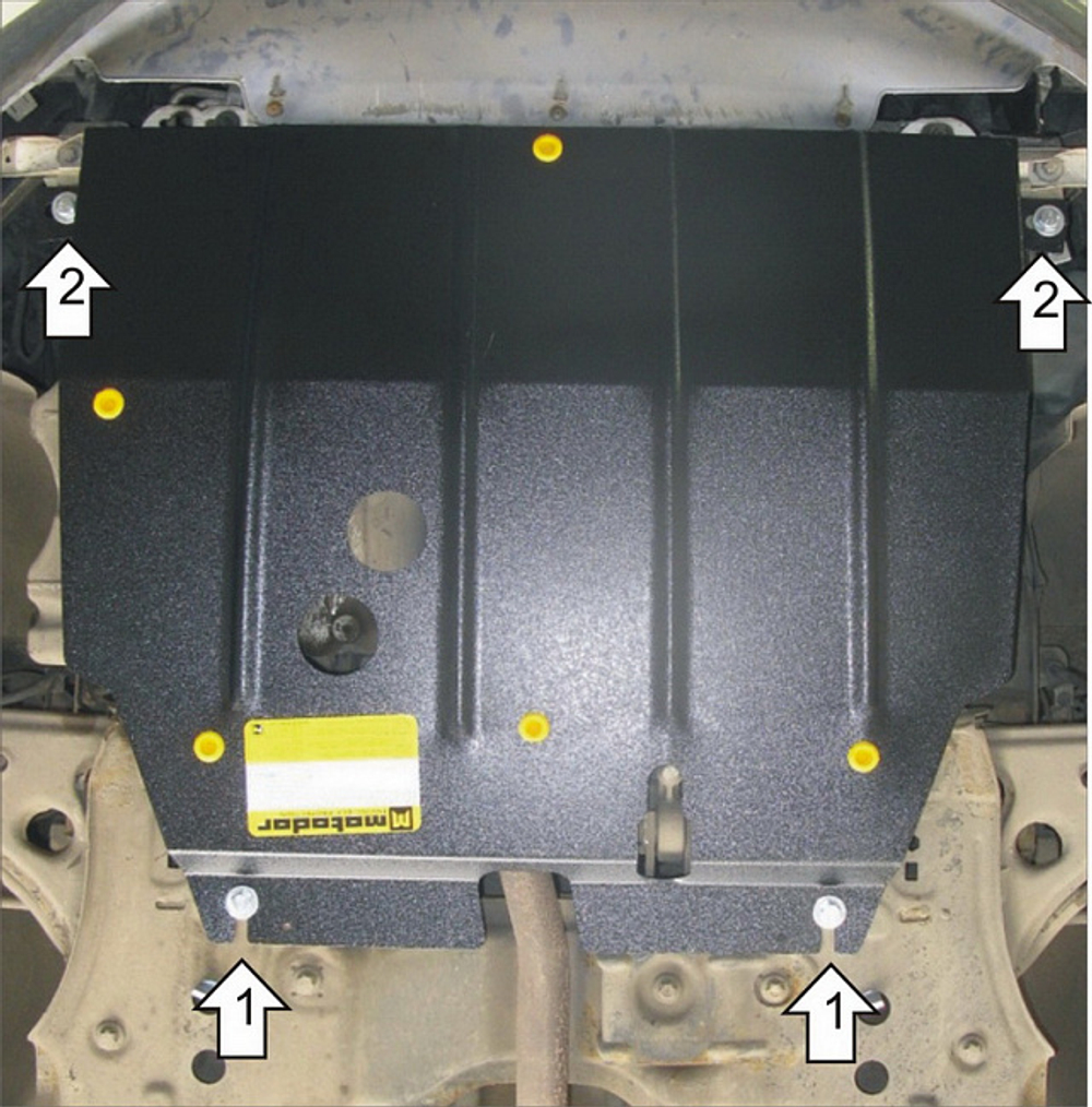 Защита картера Двигателя, КПП. 2 мм, Сталь. для Opel Corsa D 2006-2015 MOTODOR.01523
