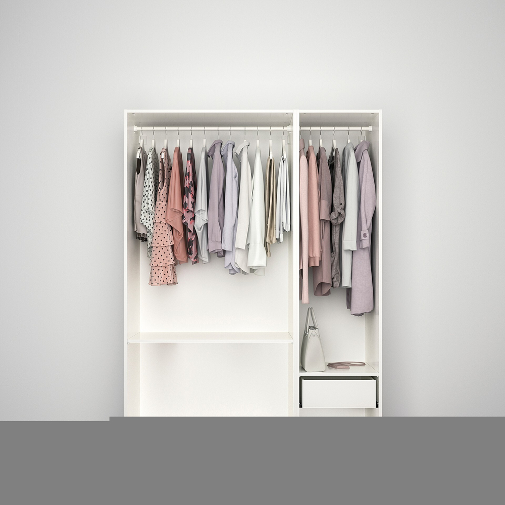 Распашной шкаф FARDAL PAX IKEA трехсекционный (с 1 ящиком) (белый)  170*50*240