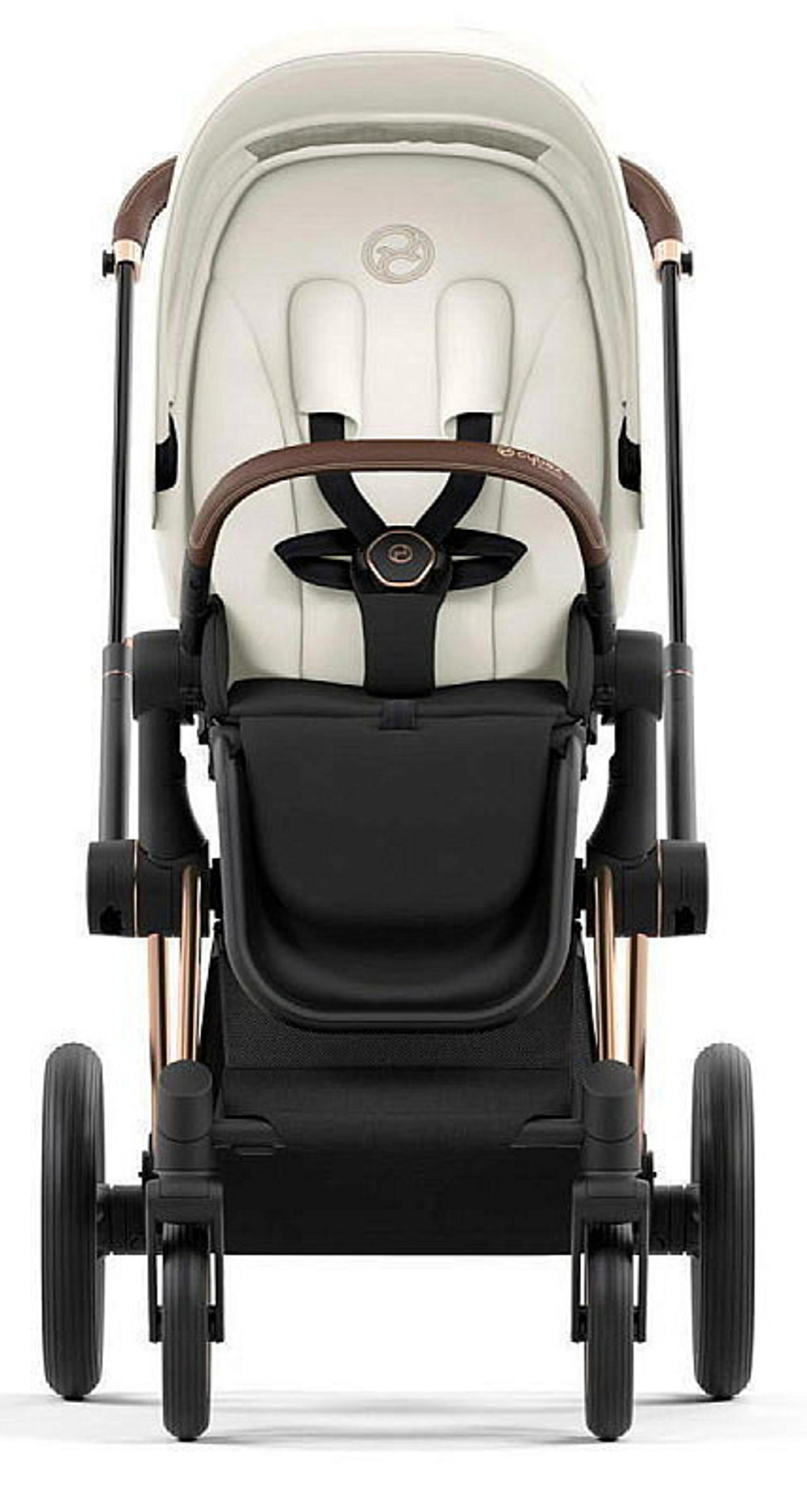 Коляска Cybex Priam IV Rosegold complete и автокресло Cloud G i-Size Moon Black Plus 3 в 1 Off White