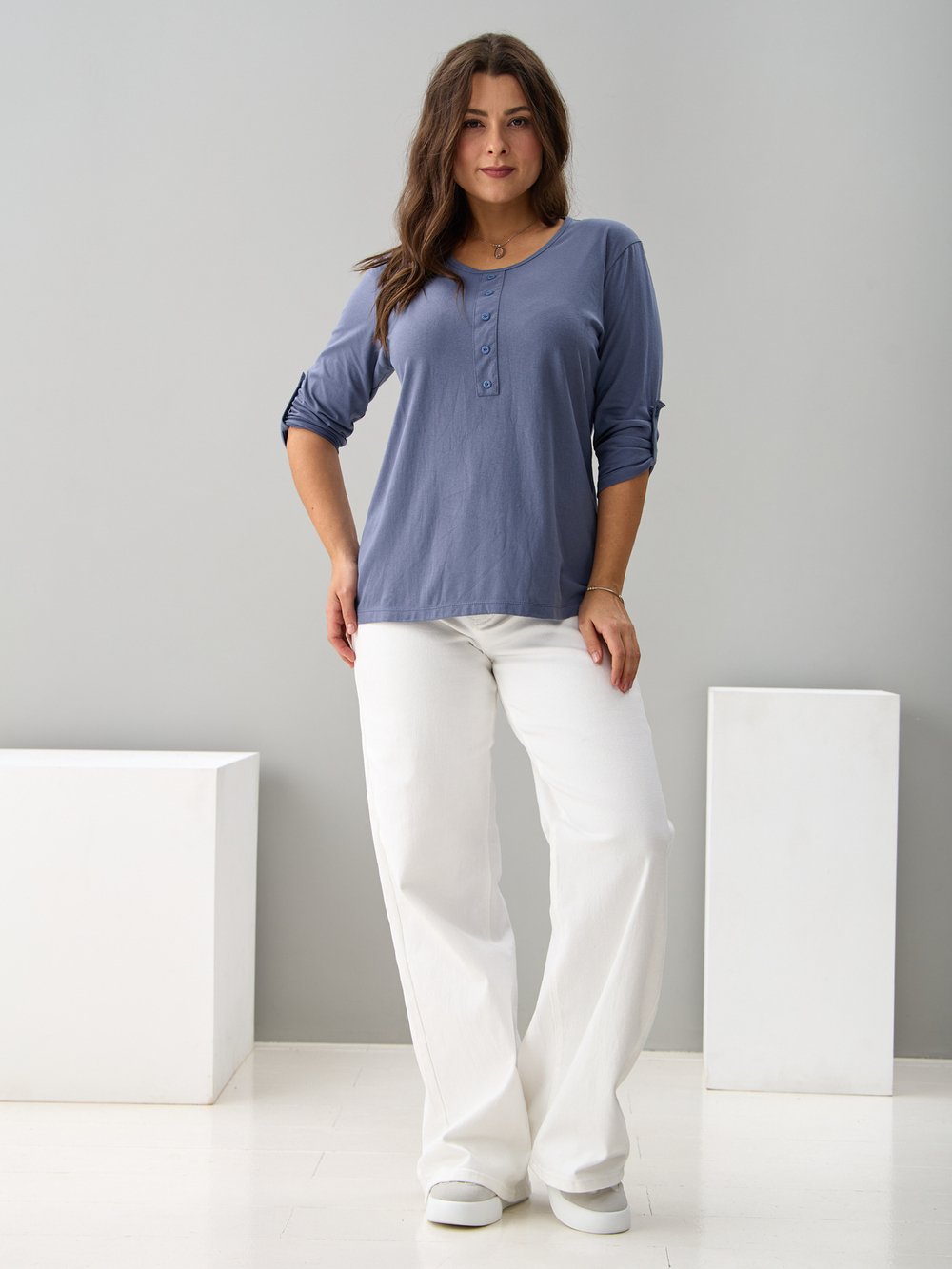 Лонгслив ЛНк-005/серофиолетовый