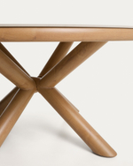 Уличный стол Mirtia из алюминия с отделкой под дерево и кремового спеченного камня 148 см