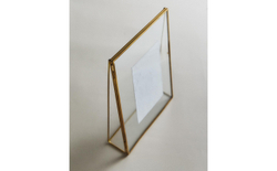 Zara Home Фоторамка из стекла, цвет золотой, 18 см