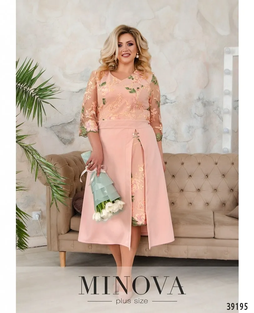 Платье 421Б-персиковый Minova