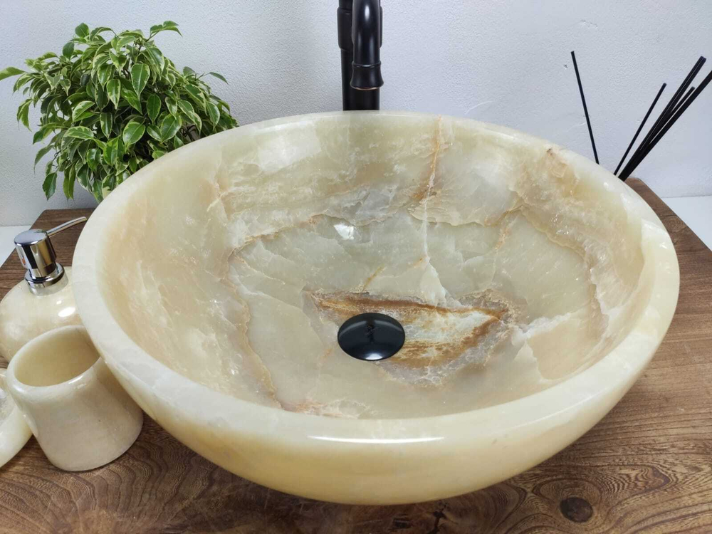Раковина из оникса Bowl Yellow Premium BO-60910 45*45*17