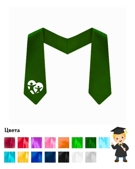 Галстук выпускника детский с наклейкой (лого)