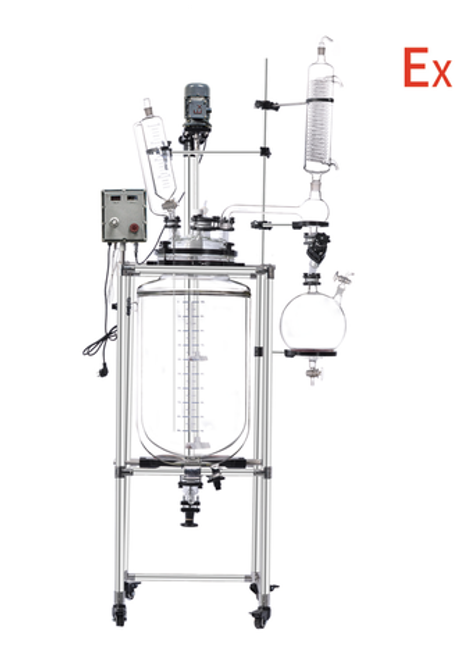 Взрывозащищенный лабораторный реактор стеклянный S212-50L с рубашкой, 50 л
