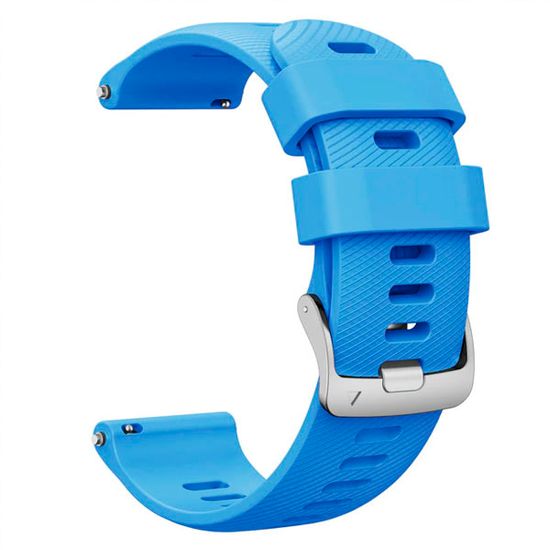 Ремешок 18 мм силиконовый для Garmin Venu 2S, Vivoactive 4S, Forerunner 255S, Forerunner 265S быстросъемный Quick Release (Голубой)
