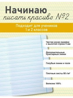 Набор тетрадей "Начинаю писать красиво" №2", 12 л, 10 шт (плёнка)
