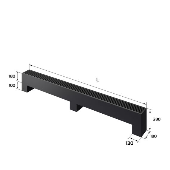 Конвектор напольный Royal Thermo STEP-180/180/2600-3-N-BL-LG-BL — (1)