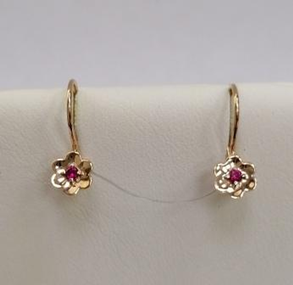 Серьги из золота с фианитами